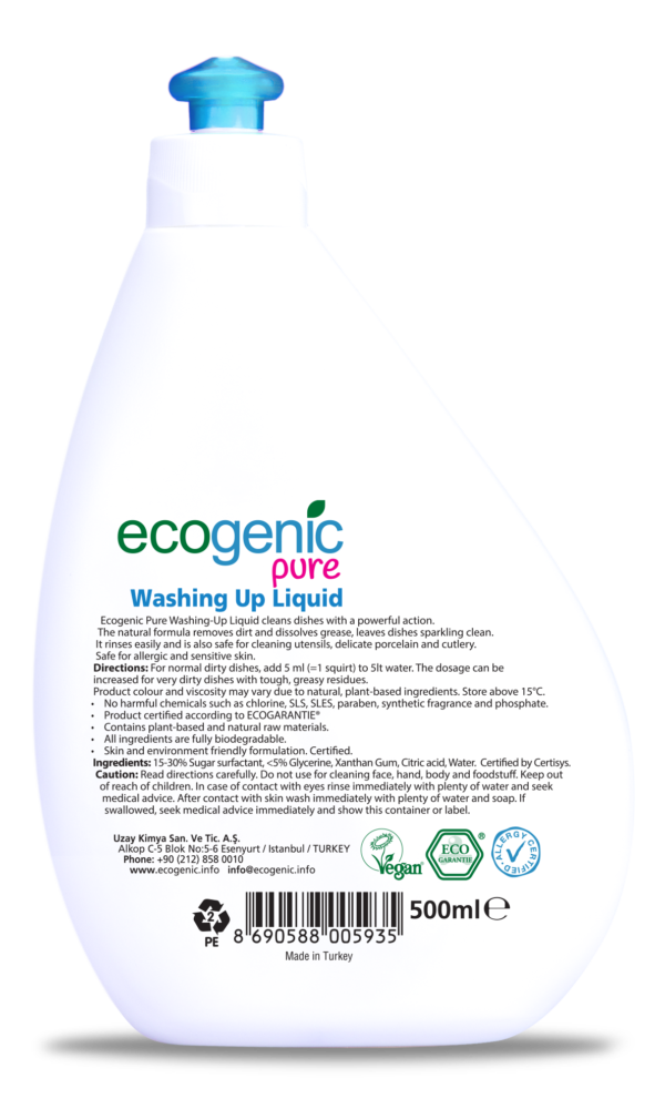 ecogenic-washing-up-liquid-back Ecogenic Pure Washing Up Liquid